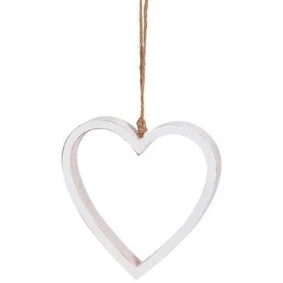 WOOD HEART WHITE 15X15X2