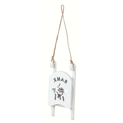 SLEIGH HANGING DEC WHITE     