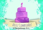 TARJETINES FELIZ CUMPLEAÑOS TARTA