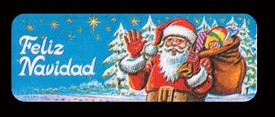 ETIQUETA FELIZ NAVIDAD PAPA NOEL 36X13