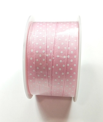 GROSGRAIN WITH DOTS ROSA 10 MM