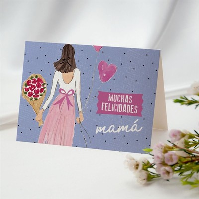 TARJETAS HM MUCHAS FELICIDADES MAMÁ CHICA DE ESPALDAS