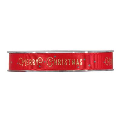 MERRY CHRISTMAS W/TREES 15 MM RED