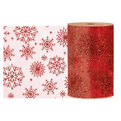 ORGANZA SNOWFLAKES RED