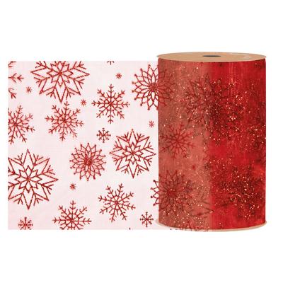 ORGANZA SNOWFLAKES RED