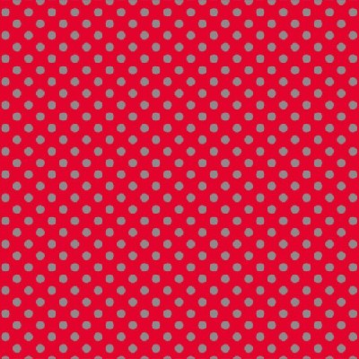ESTUCADO FONDO ROJO, TOPOS PLATA