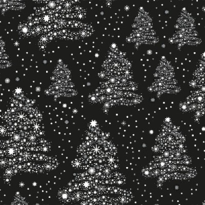 ESTUCADO ÁRBOL ESTRELLAS NEGRO/PLATA