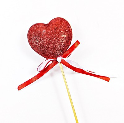 PICK CORAZÓN PÚRPURA Y LAZO