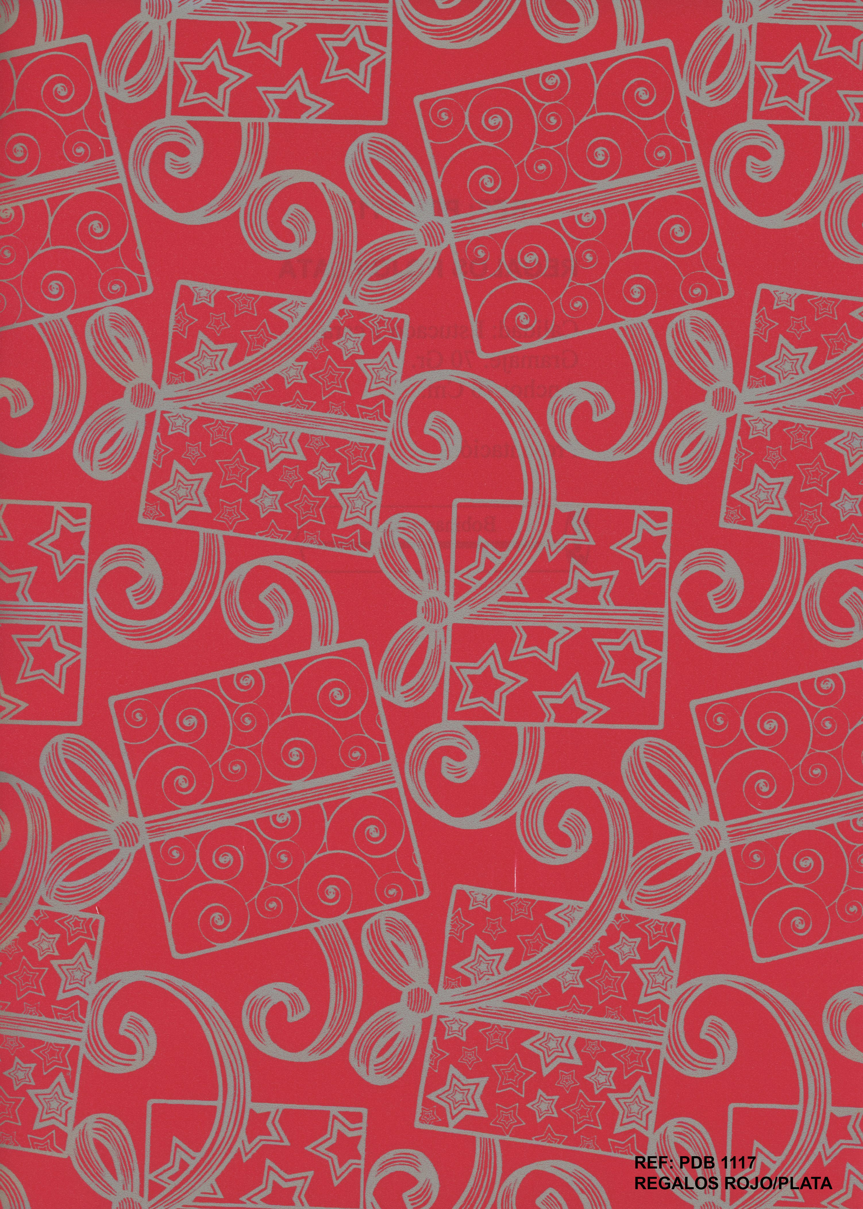 ESTUCADO REGALOS ROJO-PLATA 62 CM