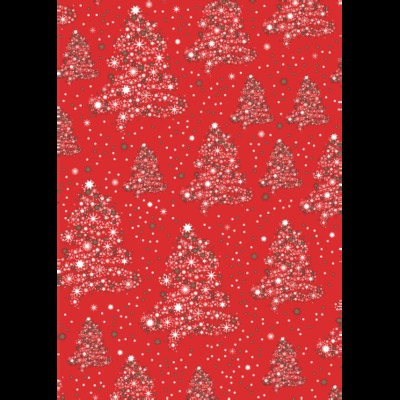 ESTUCADO ÁRBOL ESTRELLAS ROJO/ORO 62 CM