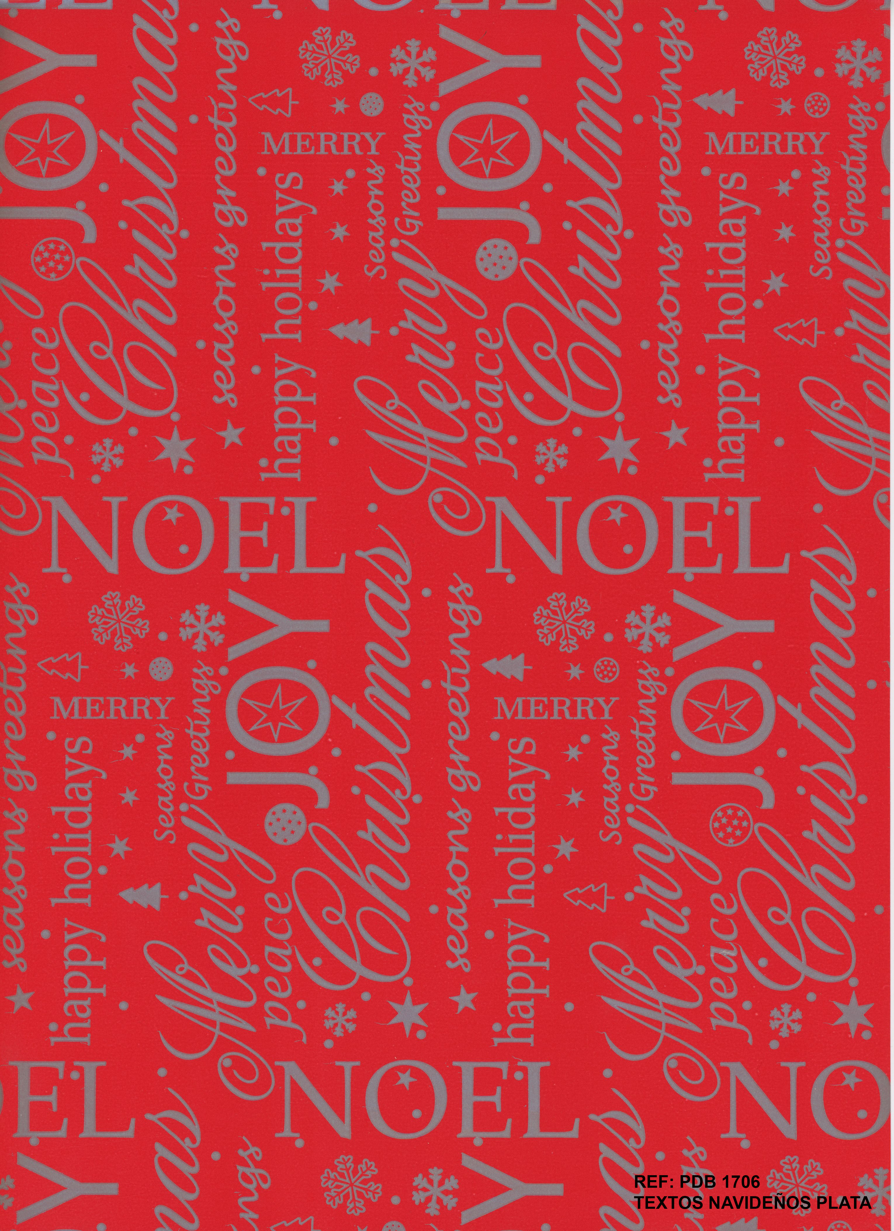 KRAFT TEXTOS NAVIDAD PLATA FONDO ROJO