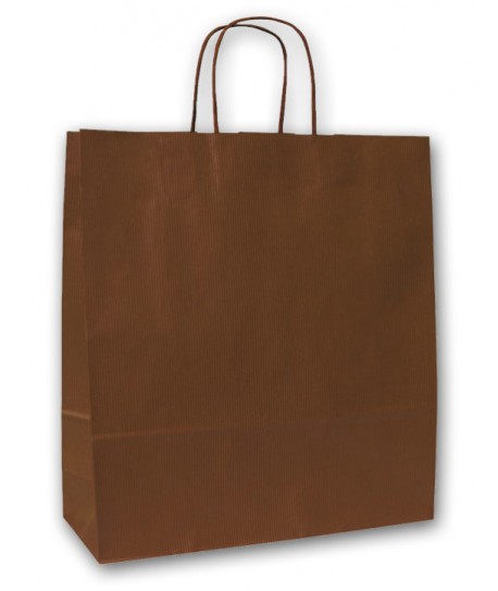 BOLSAS ASA RETORCIDA MARRÓN 18 + 8 X 20